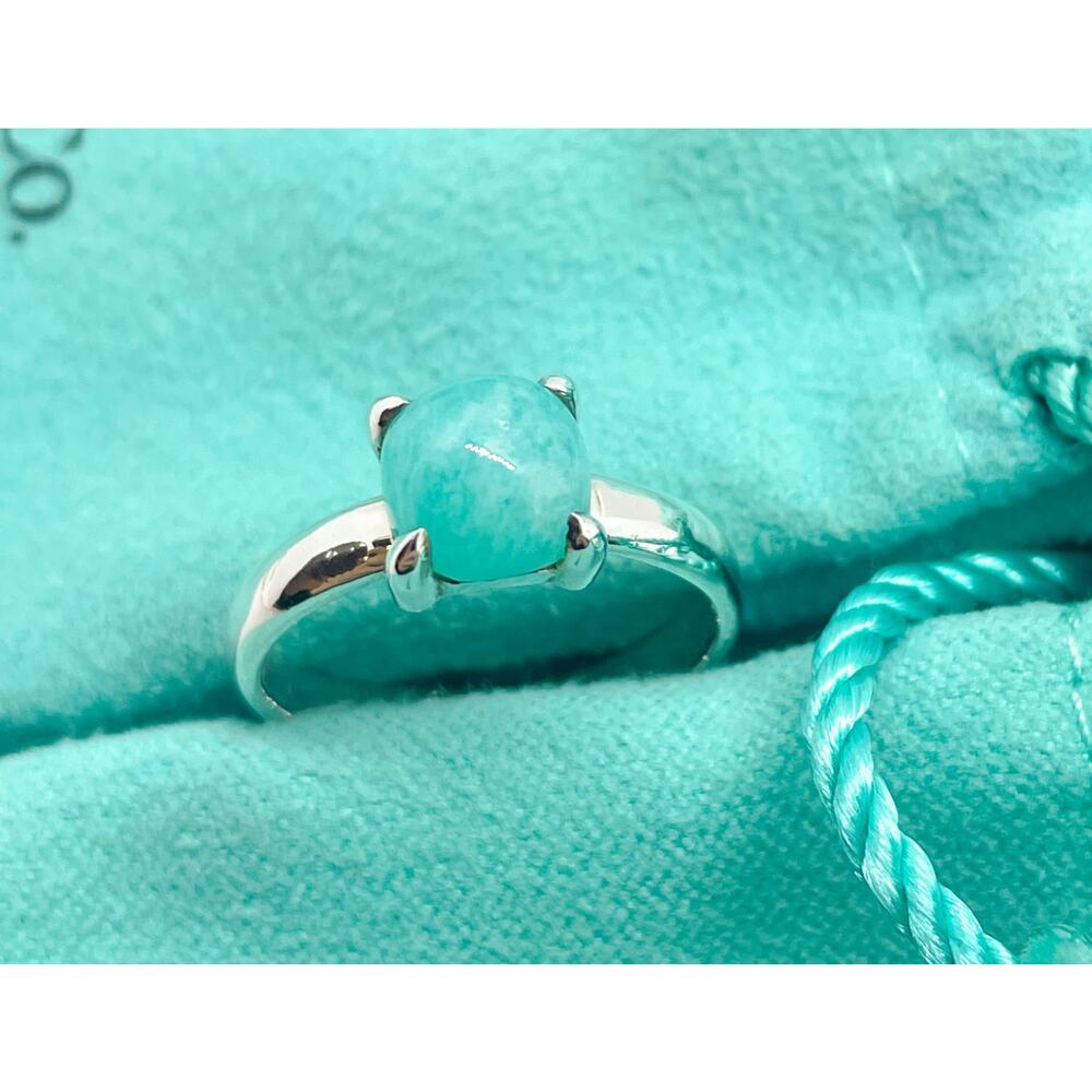 Tiffany & Co. Paloma Picasso 7mm Amazonite Sugar Stacks Ring - Size 6.75 - Picture 12 of 16